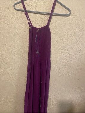 Purple Smocked Maxi Sundress - Women's Sleeveless Dress